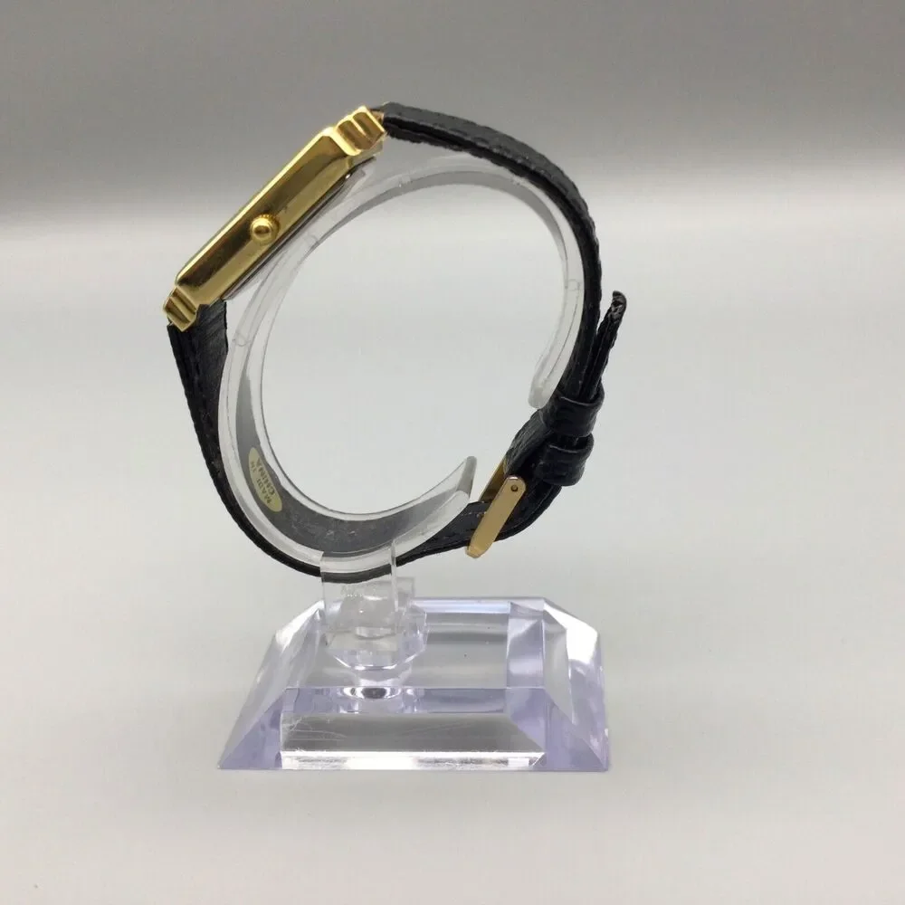 Black Jack Watch 25mm Women Gold Tone Gambling Cards Leather Band New Battery - Picture 3 of 14